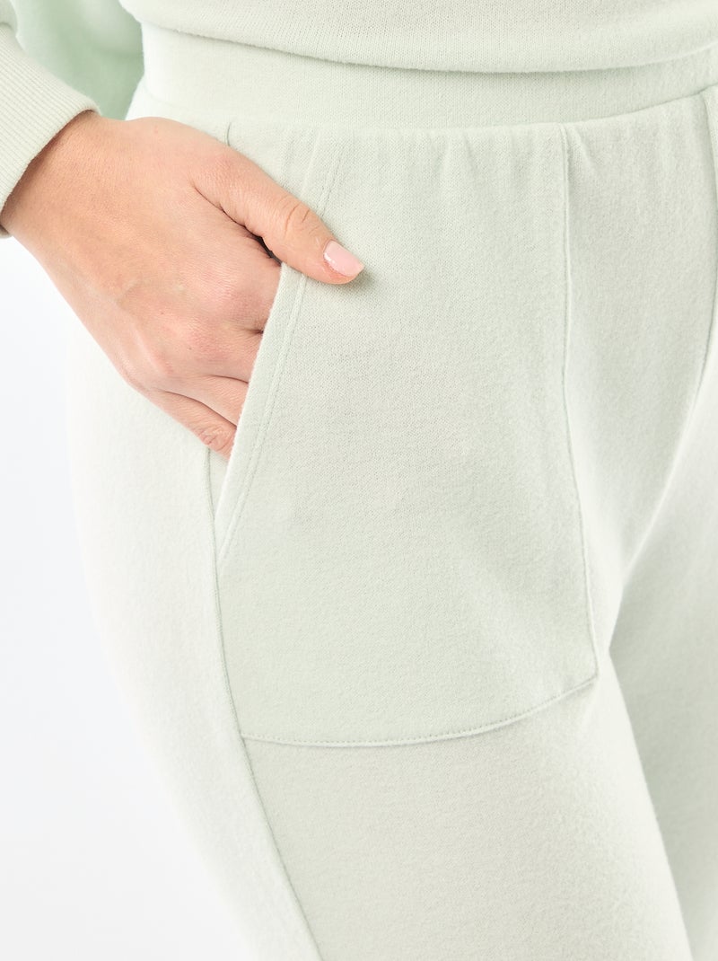 Pyjama long en maille chaude - 2 pièces Vert d'eau - Kiabi