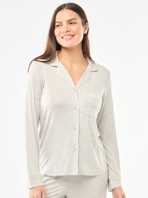 Pyjama long en maille douce stretch - 2 pièces - Kiabi