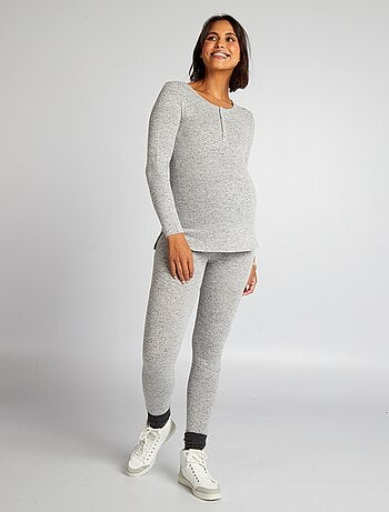 Pyjama long en maille doudou - 2 pièces - Kiabi