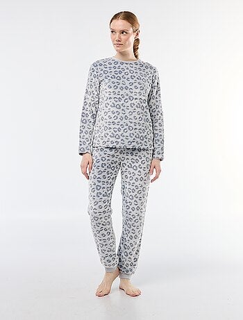 Pyjama long en maille doudou - 2 pièces