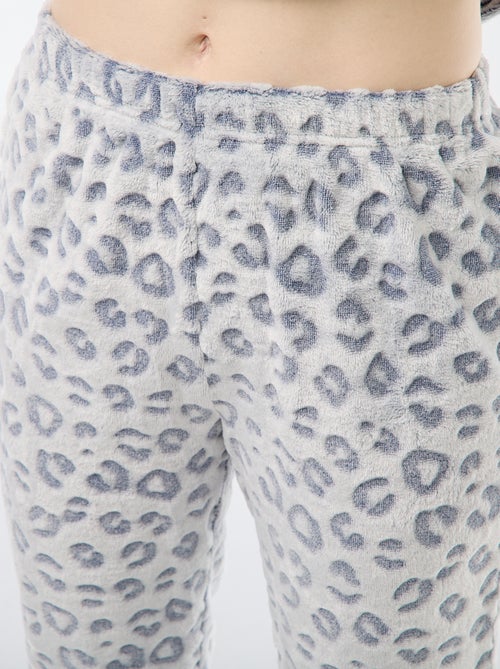 Pyjama long en maille doudou - 2 pièces - Kiabi