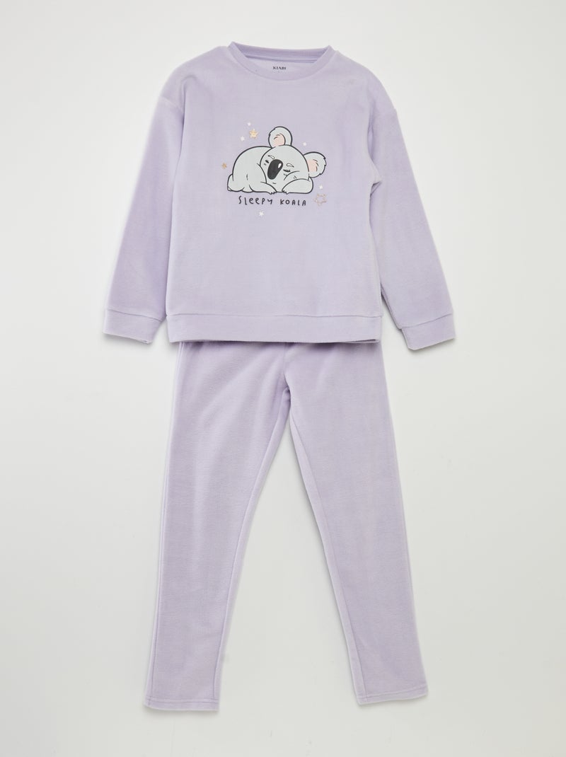Pyjama long en polaire - 2 pièces BLEU - Kiabi