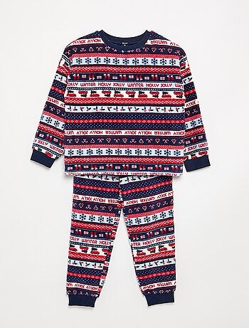 Pyjama long en polaire 2 pièces - Sweat + pantalon
