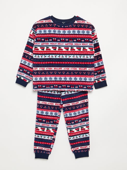Pyjama long en polaire 2 pièces - Sweat + pantalon - Kiabi