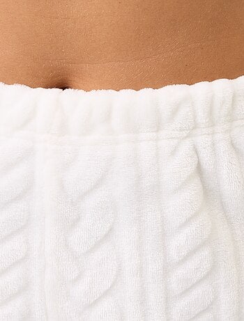 Pyjama long en polaire avec torsades - 2 pièces