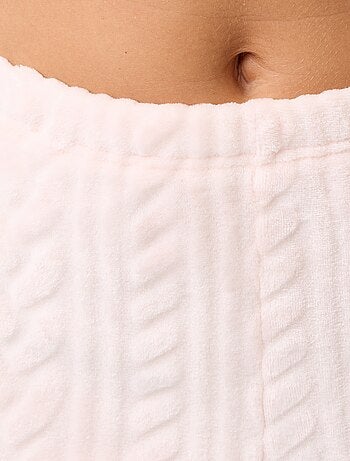 Pyjama long en polaire avec torsades - 2 pièces