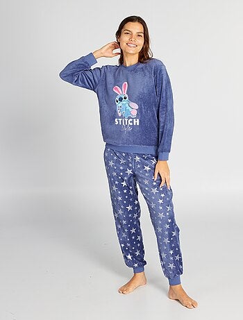 Pyjama long en polaire 'Stitch' - 2 pièces - Kiabi