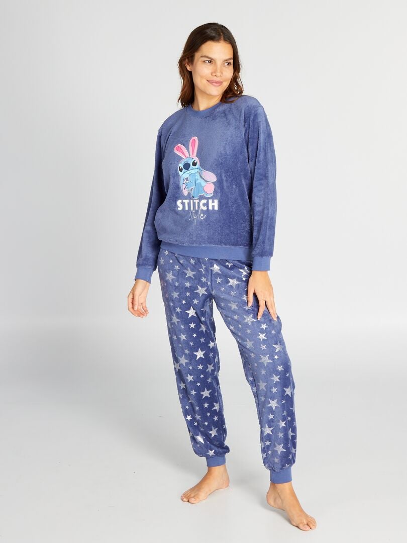 Pyjama long 'Lilo et Stitch' en jersey - 2 pièces - Gris - Kiabi - 5.20€