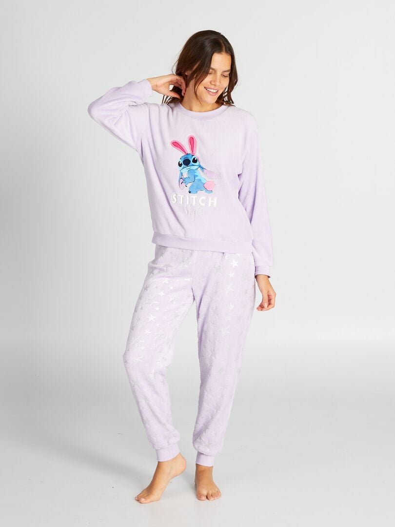 Disney Femme Pyjama Tout-En-Un Lilo Stitch Vêtements De Nuit Chauds En  Polaire