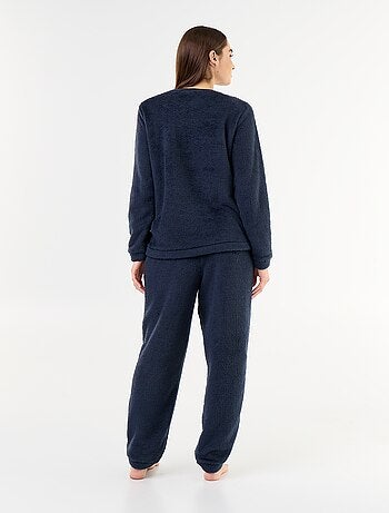 Pyjama long en polaire t-shirt + pantalon - 2 pièces