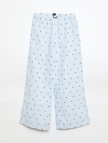 Pyjama long en popeline - 2 pièces