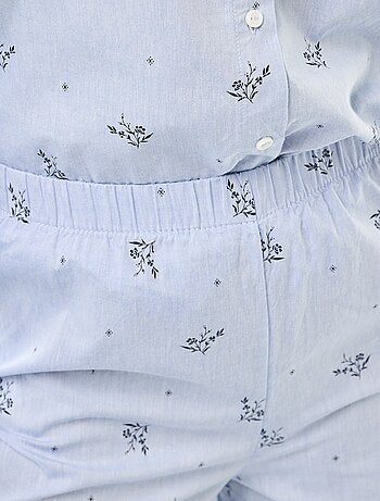 Pyjama long en popeline - 2 pièces