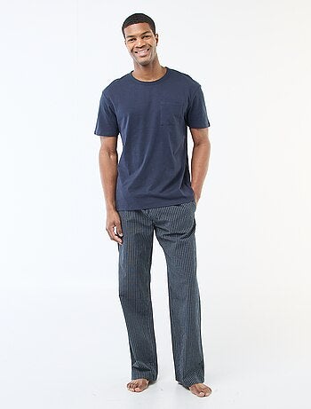 Pyjama long en popeline - 2 pièces
