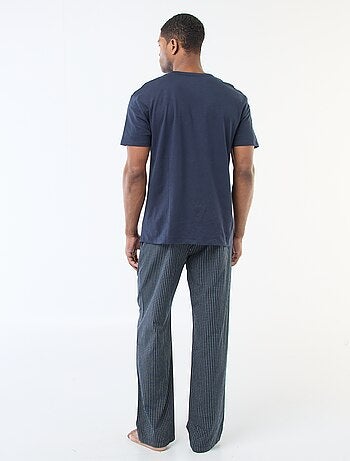 Pyjama long en popeline - 2 pièces