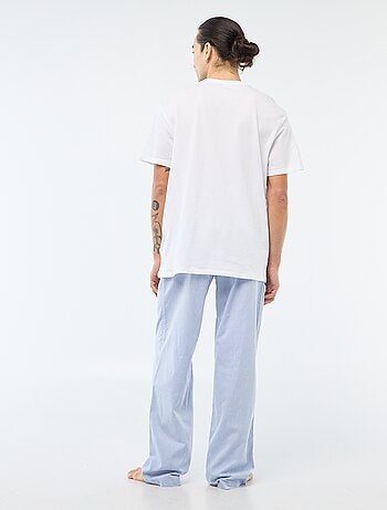 Pyjama long en popeline - 2 pièces