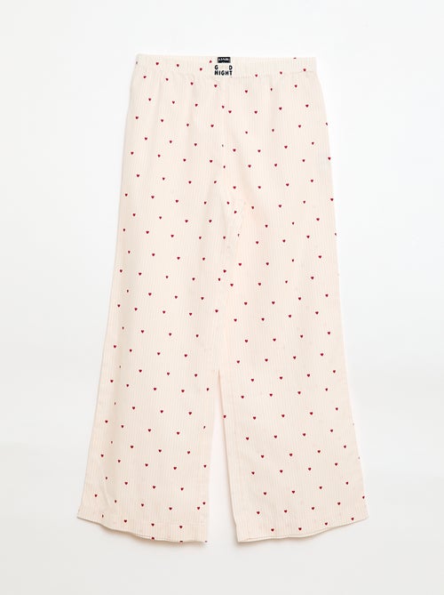 Pyjama long en popeline - 2 pièces - Kiabi