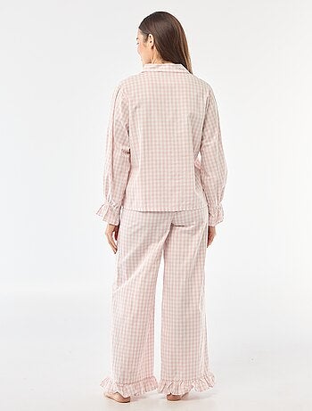 Pyjama long en popeline - 2 pièces