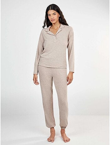Pyjama long en tricot uni