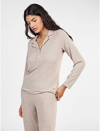 Pyjama long en tricot uni