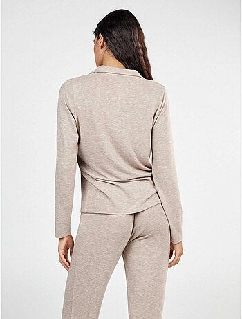 Pyjama long en tricot uni