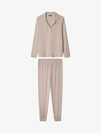 Pyjama long en tricot uni