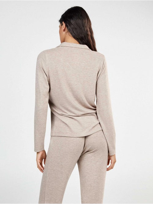 Pyjama long en tricot uni - Kiabi Pyjama long en tricot uni - Kiabi