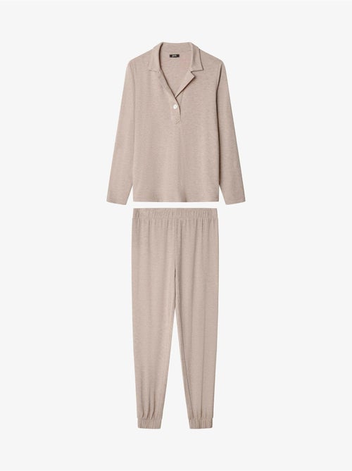 Pyjama long en tricot uni - Kiabi Pyjama long en tricot uni - Kiabi