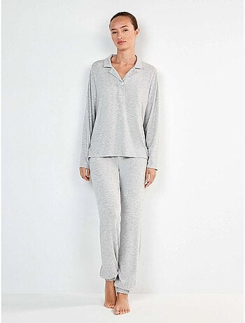 Pyjama long en tricot uni