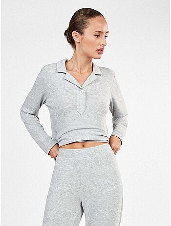Pyjama long en tricot uni