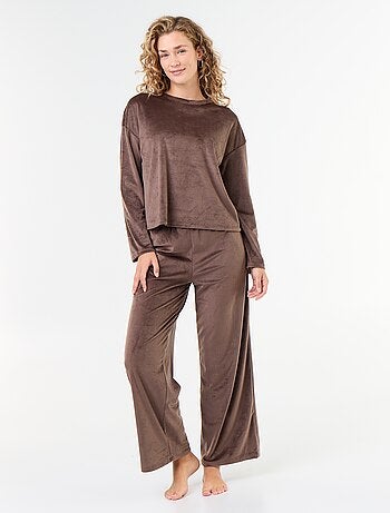 Pyjama long en velours côtelé - 2 pièces
