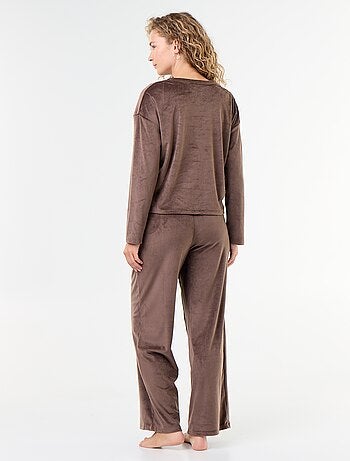 Pyjama long en velours côtelé - 2 pièces