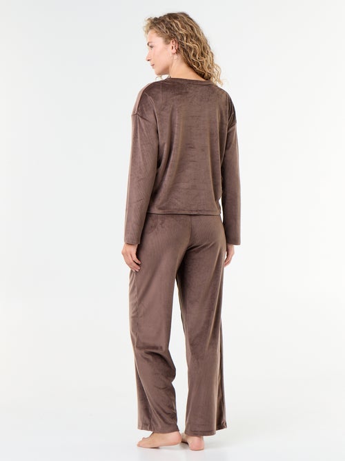 Pyjama long en velours côtelé - 2 pièces - Kiabi Pyjama long en velours côtelé - 2 pièces - Kiabi