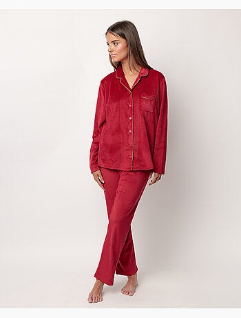 Pyjama long en velours luxueux à manches ouvertes pour femme ADMAS CLASSIC