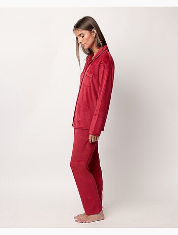 Pyjama long en velours luxueux à manches ouvertes pour femme ADMAS CLASSIC