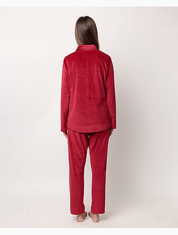 Pyjama long en velours luxueux à manches ouvertes pour femme ADMAS CLASSIC