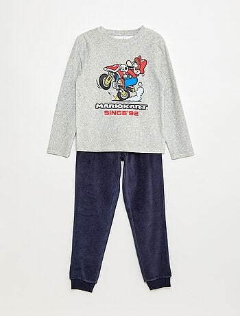 Pyjama long en velours 'Mario Kart' t-shirt + pantalon - 2 pièces