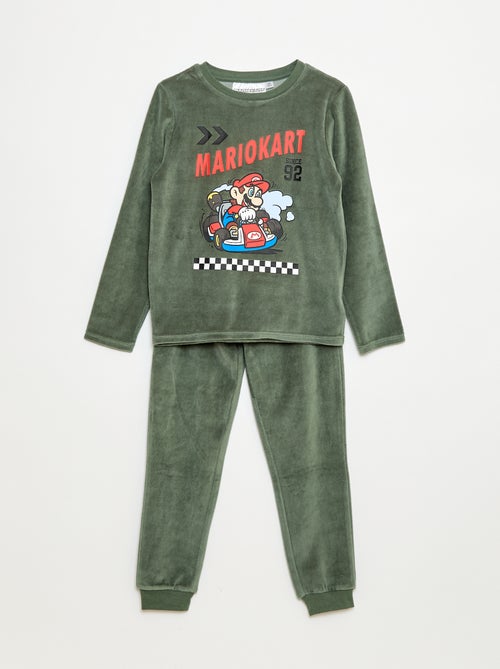 Pyjama long en velours 'Mario Kart' t-shirt + pantalon - 2 pièces - Kiabi