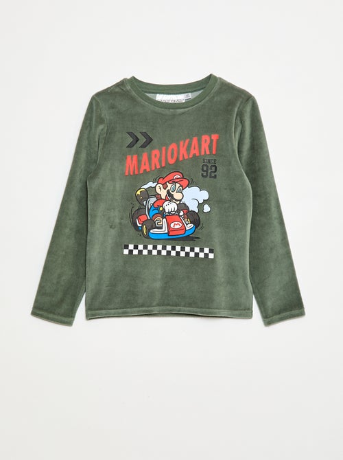 Pyjama long en velours 'Mario Kart' t-shirt + pantalon - 2 pièces - Kiabi