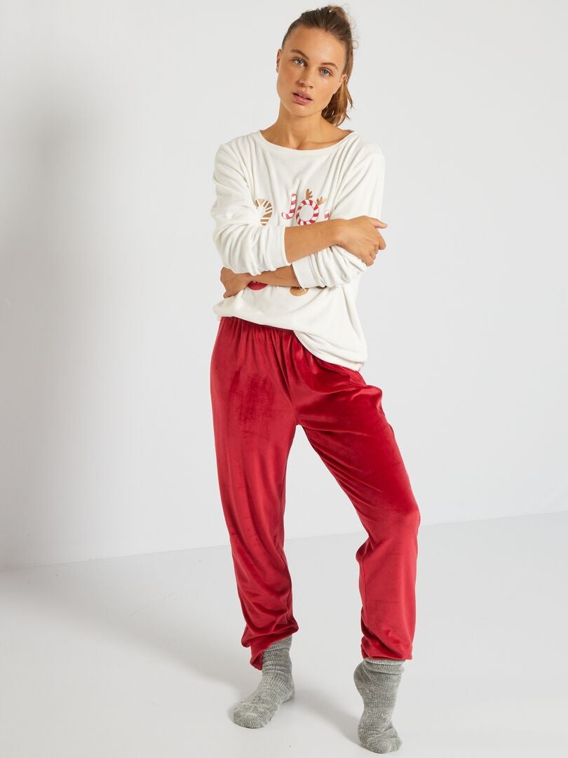 Pyjama dors-bien de Noël en velours 'Minnie' - rouge - Kiabi - 14.00€