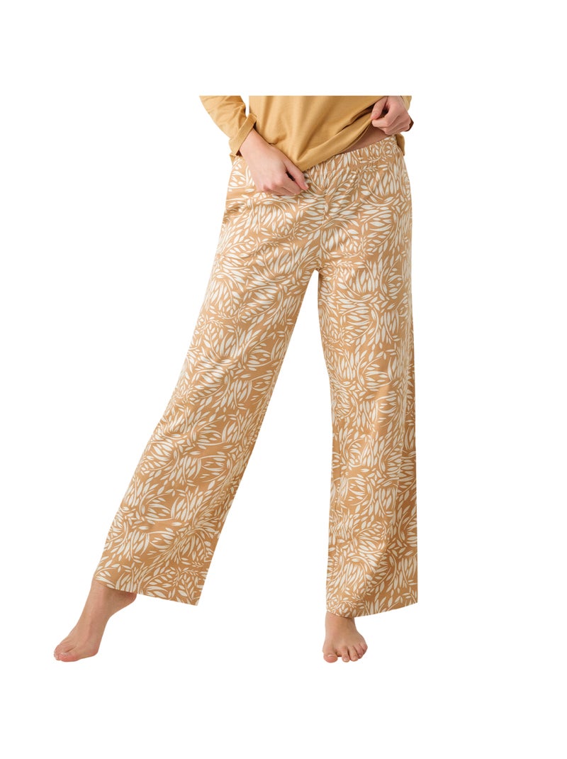 Pyjama long femme Athena Blanc Beige - Kiabi