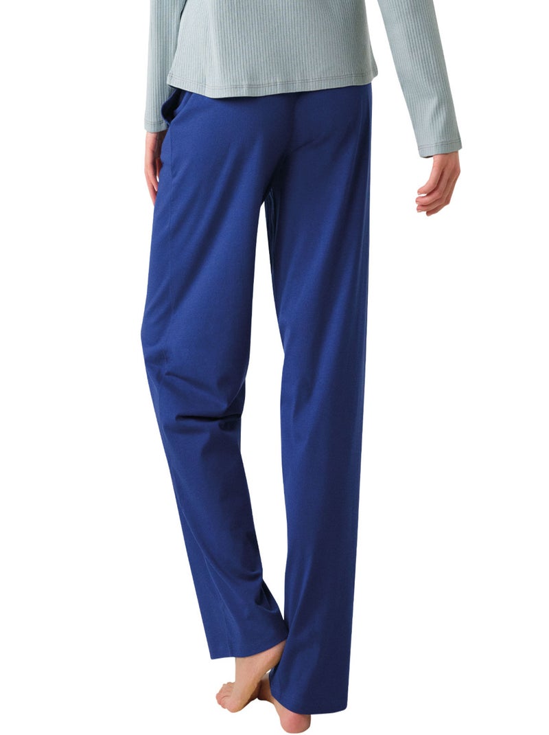 Pyjama long femme Confort Maille Athena Bleu - Kiabi
