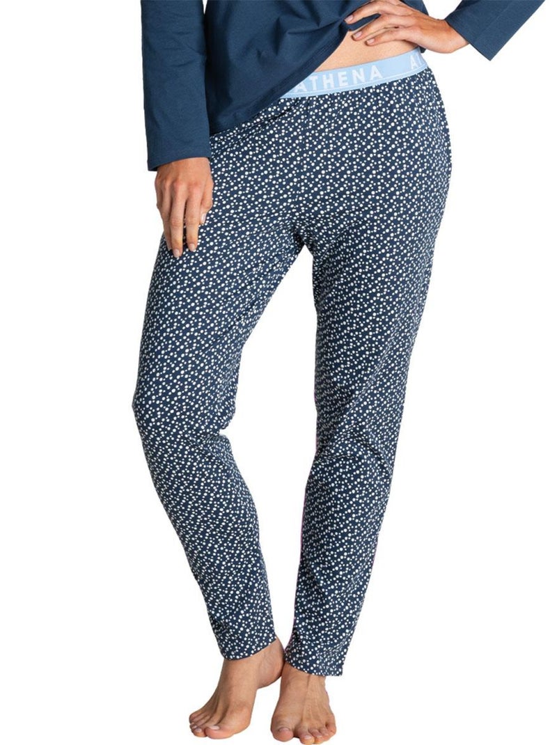 Pyjama long femme EASY Bleu - Kiabi
