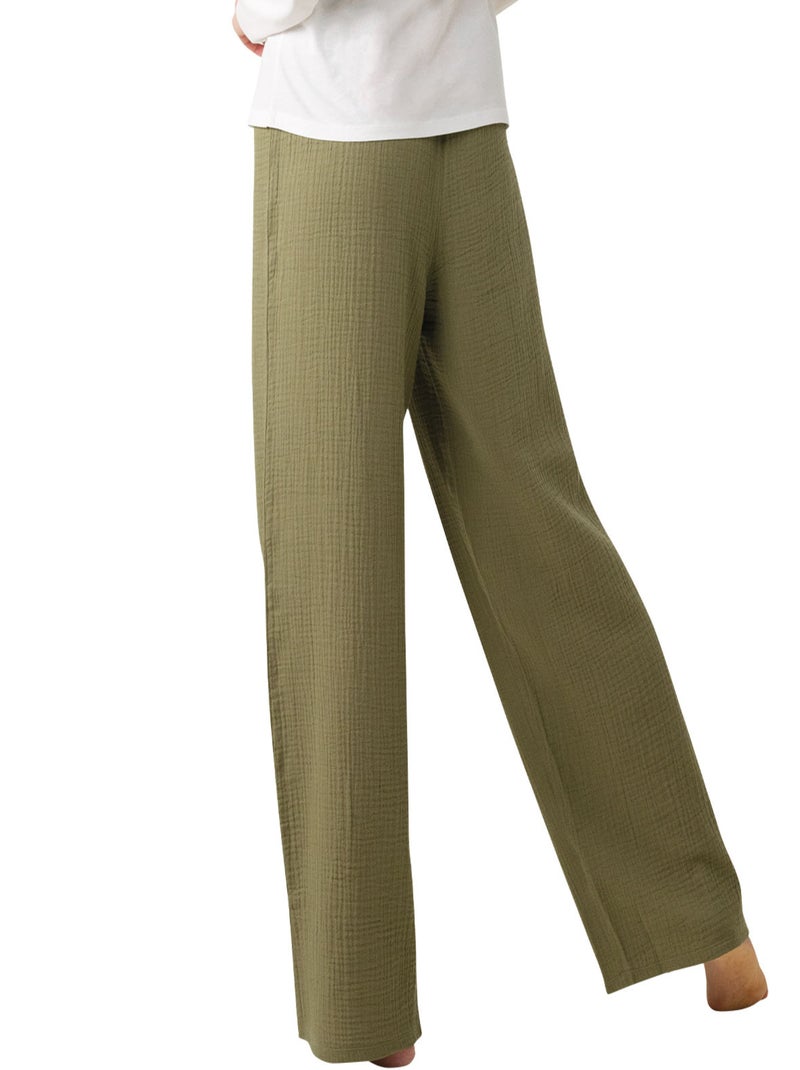 Pyjama long femme Easy Coton Athena Blanc Kaki - Kiabi