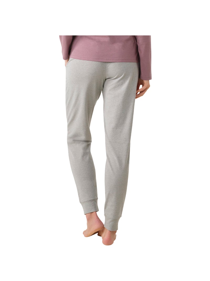 Pyjama long femme Sport Athena Taupe - Kiabi