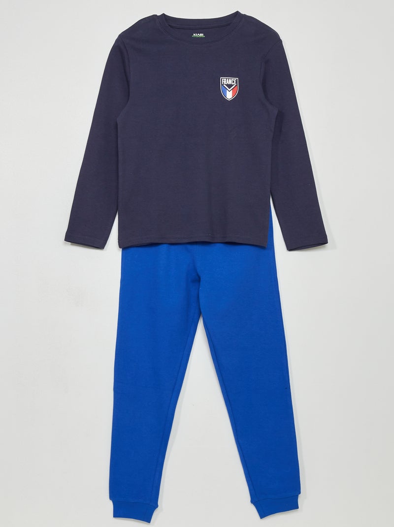 Pyjama long 'France' marine/bleu - Kiabi