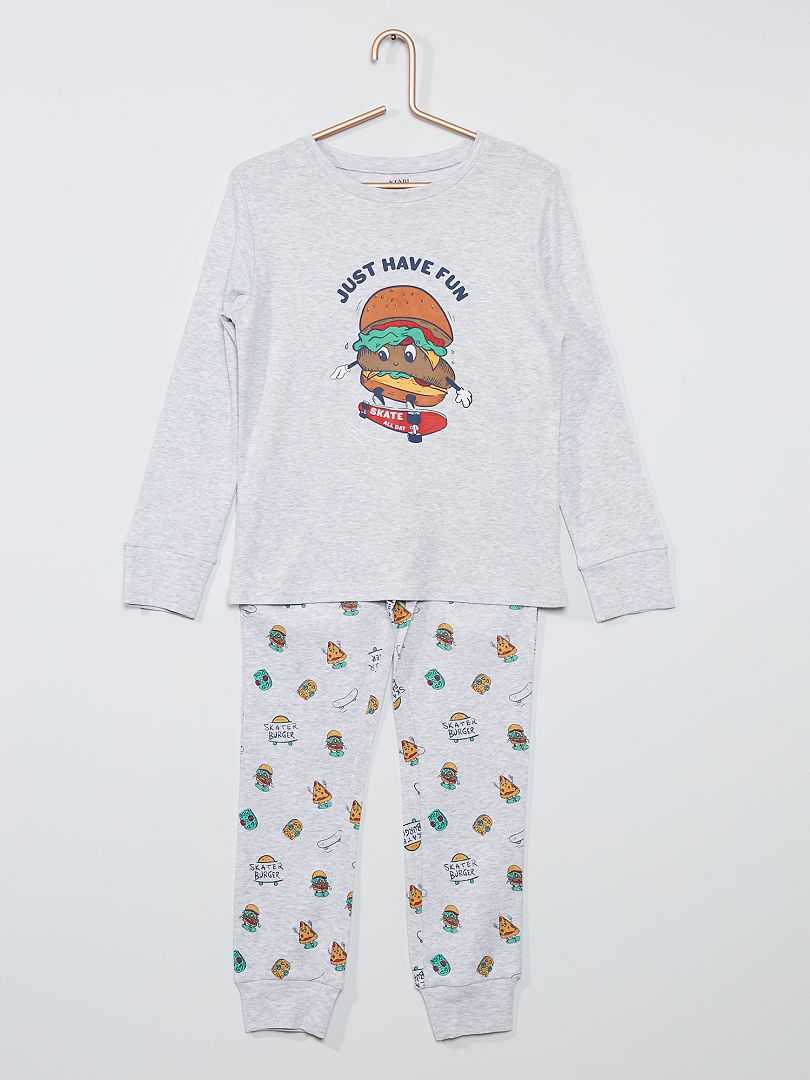 Pyjama long gris burger - Kiabi