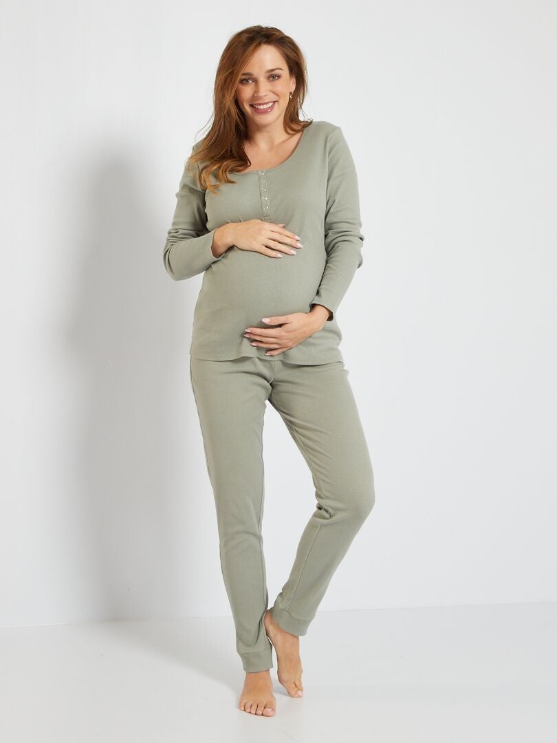 Pyjama de maternité et dallaitement - gris foncé - Kiabi - 20.00€