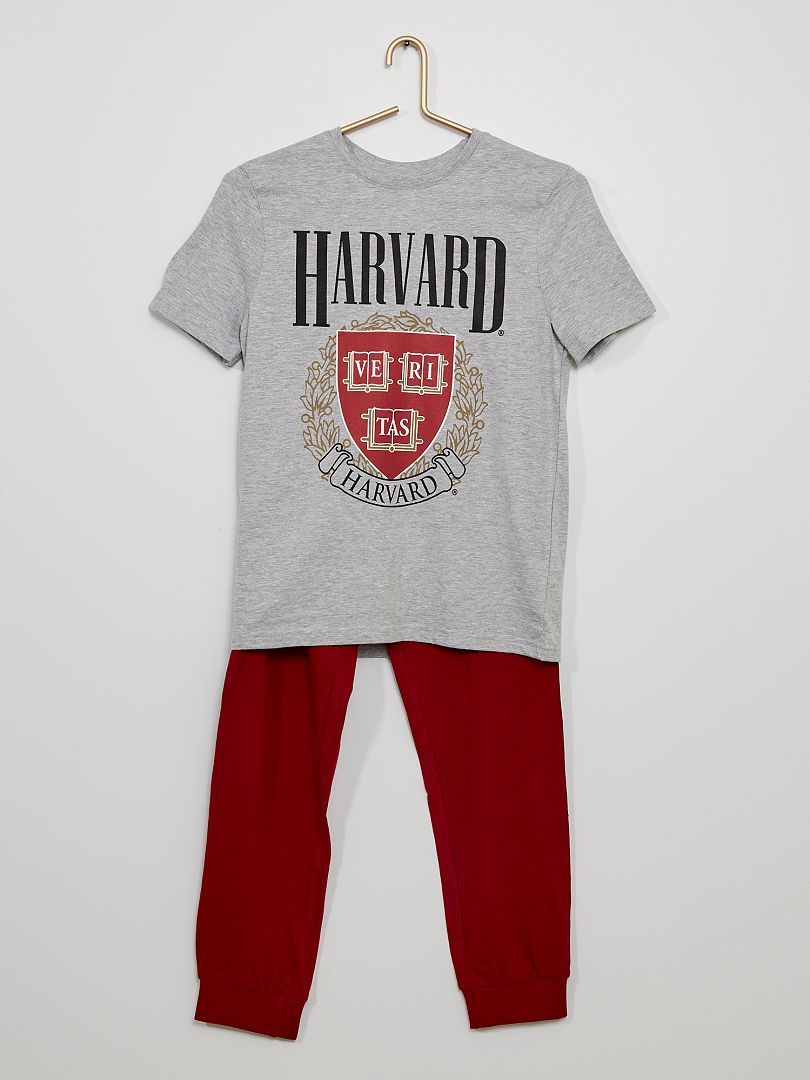 Pyjama long 'Harvard' GRIS - Kiabi