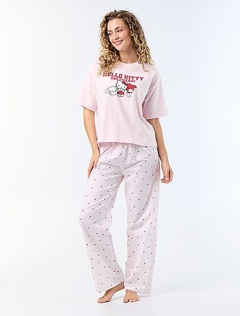Pyjama long 'Hello Kitty' - 2 pièces