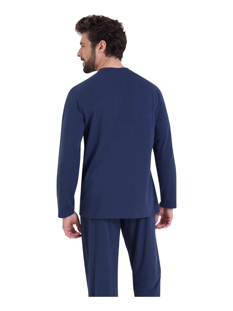 Pyjama long homme Chic Athena Bleu Bleu - Kiabi